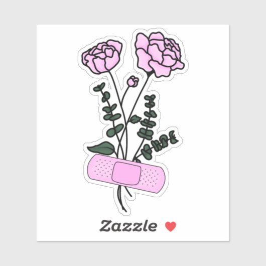 November Peony Blume Bandaid Sticker (Blatt)