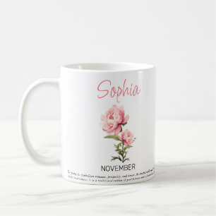 November Personalisierte Birth Blume Kaffee Tasse