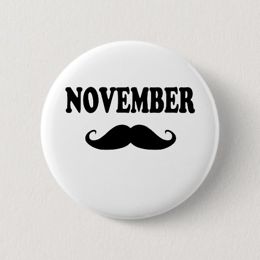 November-Schnurrbart!!! Button (Vorderseite)