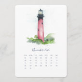 November Stand Alone Calendar Lighthouse Menükarte (Vorderseite)