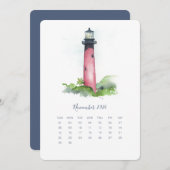 November Stand Alone Calendar Lighthouse Menükarte (Vorne/Hinten)