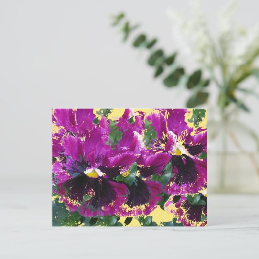 November Stiefmütterchen Postkarte (Stehend Vorderseite)