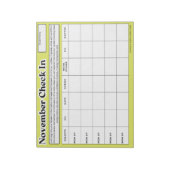 November Studierender Karo in der wöchentlichen Kl Notizblock (Rotiert)