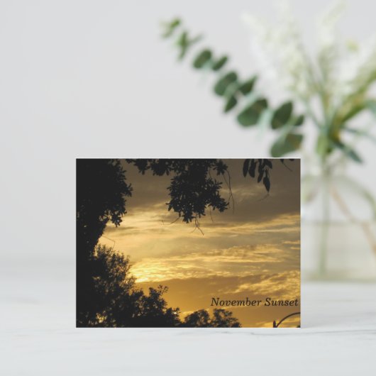November Sunset Postcard Postkarte (Stehend Vorderseite)