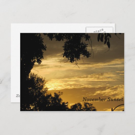November Sunset Postcard Postkarte (Vorne/Hinten)