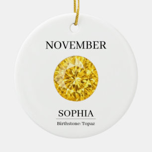 November Topas Personalisierter Geburtstag Keramik Ornament