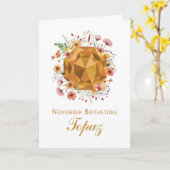 November Topaz Birthstone Geburtstag mit Wildblume Karte (Gelbe Blume)
