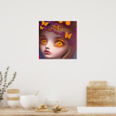 November Topaz Eyes Birthstone Butterfly Girl Poster (Küche)