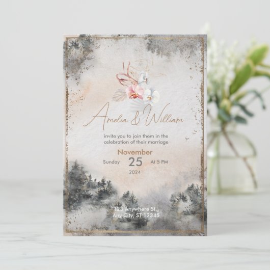 November Wedding Invitation Einladung (Stehend Vorderseite)