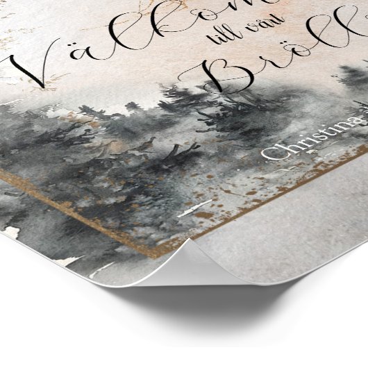 November Wedding Invitation Inbjudningar Poster (Ecke)