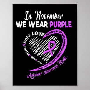 November Wir tragen lila Alzheimerheimer-Band Poster