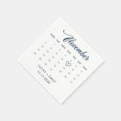 Novemberkalender Dark Blue Wedding Serviette (Ecke)