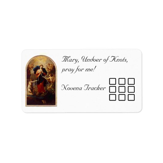 Novena Tracker, Mary Undoer of Knots Adressaufkleber (Vorne)