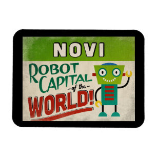 Novi Michigan Robot - Funny Vintag Magnet