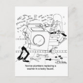 Novice Plumbers installieren einen Washer Postkarte (Vorderseite)
