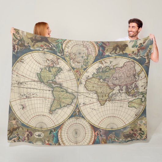 Novissima Totius Terrarum Orbis Tabula Fleecedecke (Beispiel)
