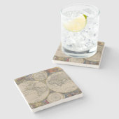 Novissima Totius Terrarum Orbis Tabula Karte Steinuntersetzer (Seitenansicht)