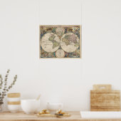 Novissima Totius Terrarum Orbis Tabula Poster (Küche)