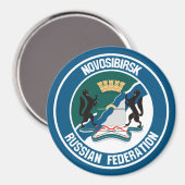 Novosibirsk-RundEmblem Magnet (Vorderseite/Rückseite)