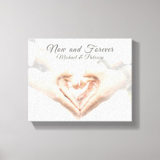 "Now & Forever" - Paarnamen Eleganter Foto Leinwanddruck