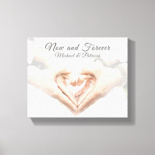 "Now & Forever" - Paarnamen Eleganter Foto Leinwanddruck (Vorderseite)