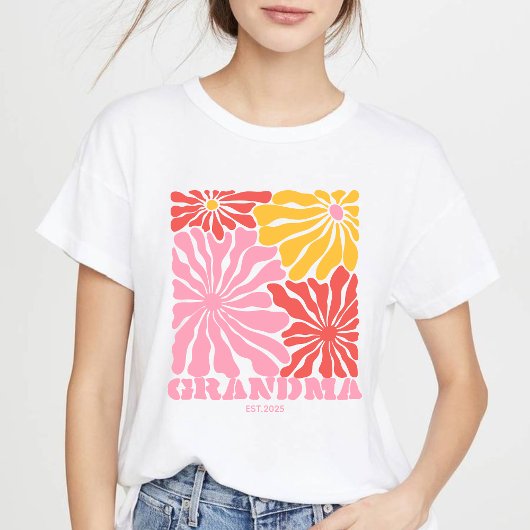 now grandma nana nanny mimi gigi floral T-Shirt