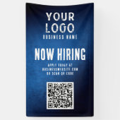 Now Hiring Banner QR Code Blue Grunge Gradient (Vertikal)