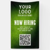 Now Hiring Banner QR Code Green Grunge Gradient (Vertikal)
