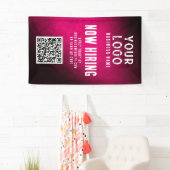 Now Hiring Banner QR Code Magenta Grunge Gradient (Insitu)