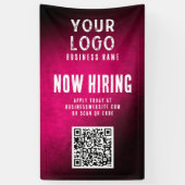 Now Hiring Banner QR Code Magenta Grunge Gradient (Vertikal)