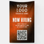 Now Hiring Banner QR Code Orange Grunge Gradient (Vertikal)