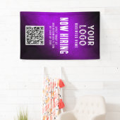 Now Hiring Banner QR Code Purple Grunge Gradient (Insitu)