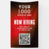 Now Hiring Banner QR Code Red Grunge Gradient (Vertikal)