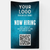 Now Hiring Banner QR Code Teal Grunge Gradient (Vertikal)