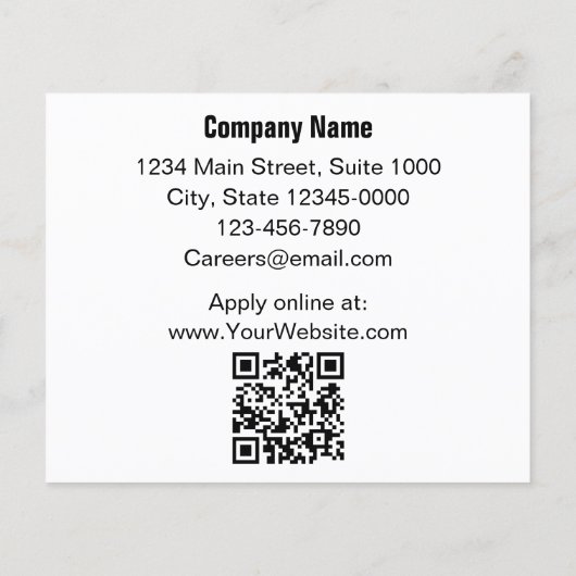 Now Hiring Black and White Business Template Flyer (Hinten)