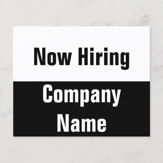 Now Hiring Black and White Business Template Flyer (Vorne)