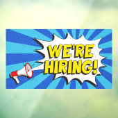 Now Hiring Blue White Megaphone Bright Colors Fensteraufkleber (Blatt 3)