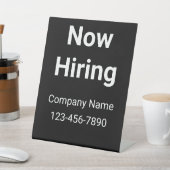 Now Hiring Company Name Phone Number Black Sockelschild (In SItu)