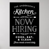 Now Hiring Fun Personalized Custom Kitchen Print Poster (Vorne)