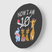 Now I am 10 years old 10th Birthday at the Zoo Große Wanduhr (Winkel)