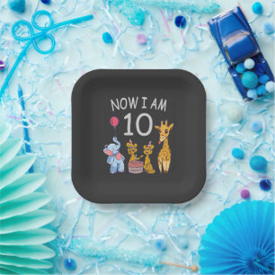 Now I am 10 years old 10th Birthday at the Zoo Pappteller