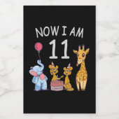 Now I am 11 years old 11th Birthday at the Zoo Lebensmitteletikett (Einzelnes Label)