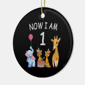 Now I am 1 year old 1st Birthday at the Zoo Baby B Keramik Ornament (Links)
