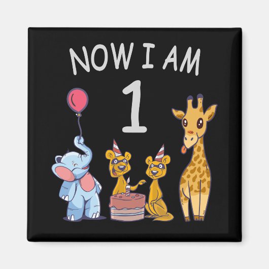 Now I am 1 year old 1st Birthday at the Zoo Magnet (Vorne)