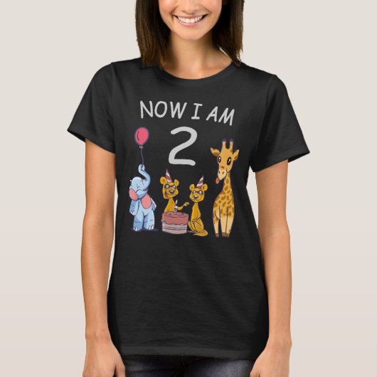 Now I am 2 year old 2nd Birthday at the Zoo T-Shirt (Vorderseite)