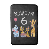 Now I am 6 years old 6th Birthday at the Zoo Badematte (Vorderseite Vertikal)