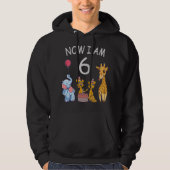 Now I am 6 years old 6th Birthday at the Zoo Hoodie (Vorderseite)