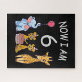 Now I am 6 years old 6th Birthday at the Zoo Puzzle (Horizontal)