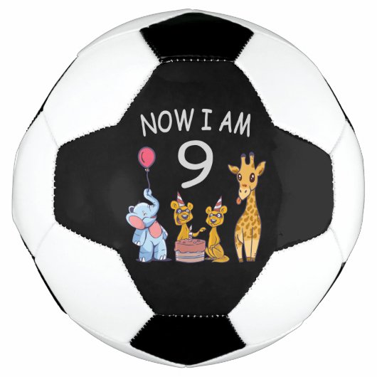 Now I am 9 years old 9th Birthday at the Zoo Fußball (Vorderseite)