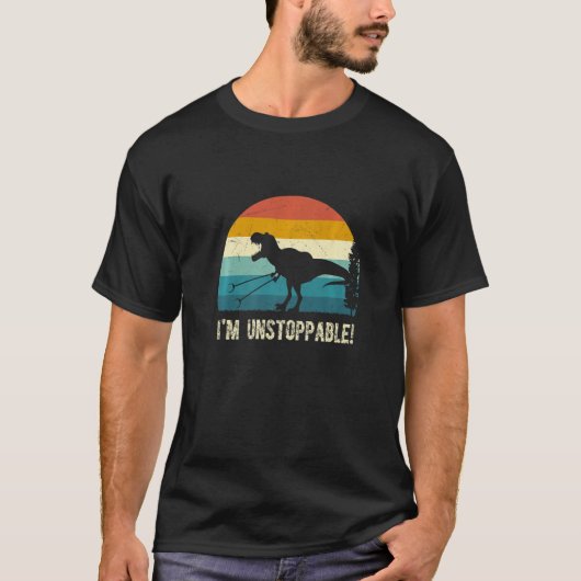 Now I'm Unstoppable, Funny Dinosaur Premium T-Shirt (Vorderseite)